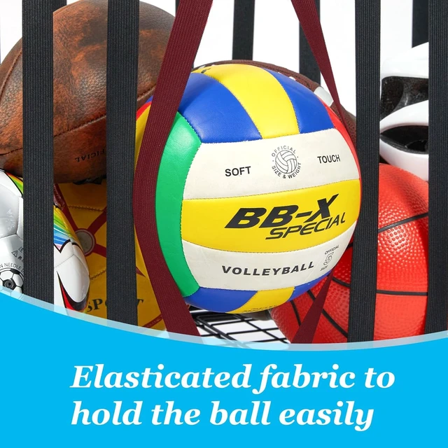 Alt view image 3 of 7 - Rolling Garage Sports Equipment Organizer with Ball Basket, Mesh Pocket, Baseball Bat Rack & Hooks, Toy Storage Cart, Black
