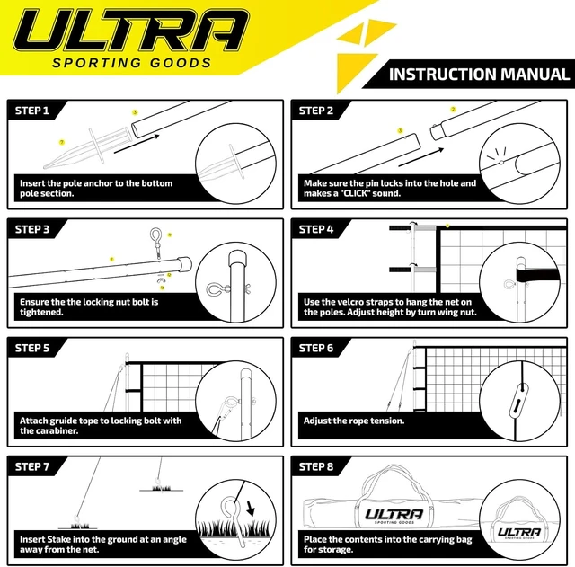 Alt view image 7 of 7 - Regulation 32x3FT Portable Outdoor Volleyball Net for Backyard
