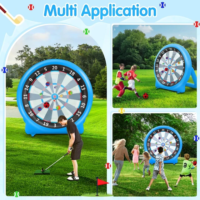 Alt view image 3 of 7 - 6FT Inflatable Dartboard for Kick Darts & Soccer Darts, Outdoor Games