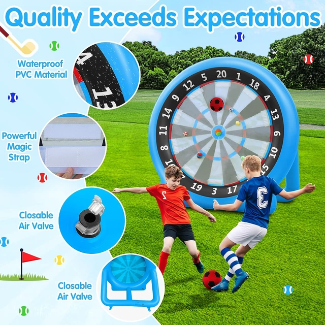 Alt view image 6 of 7 - 6FT Inflatable Dartboard for Kick Darts & Soccer Darts, Outdoor Games