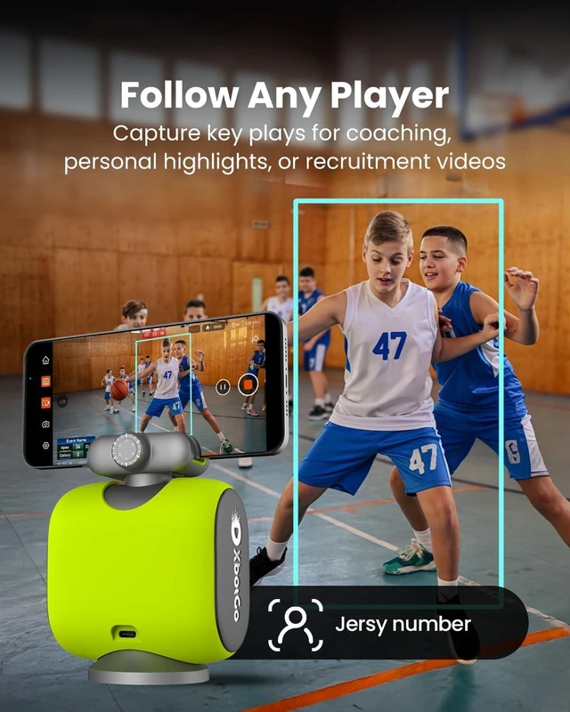 Alt view image 3 of 7 - Chameleon AI Auto Sports Action Camera 4K 60FPS Soccer & Basketball Tracking Camera for Team Sports, Live Streaming, No Subscription, iOS & Android (Lemon Green)