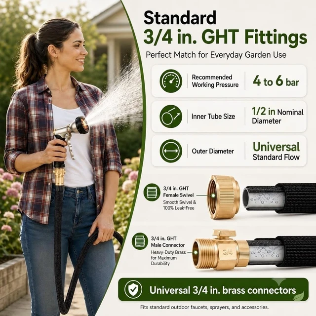 Alt view image 3 of 7 - 50ft Flexible Garden Hose, Ultra Lightweight & Leak-Proof, Sturdy