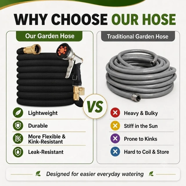 Alt view image 6 of 7 - 50ft Flexible Garden Hose, Ultra Lightweight & Leak-Proof, Sturdy