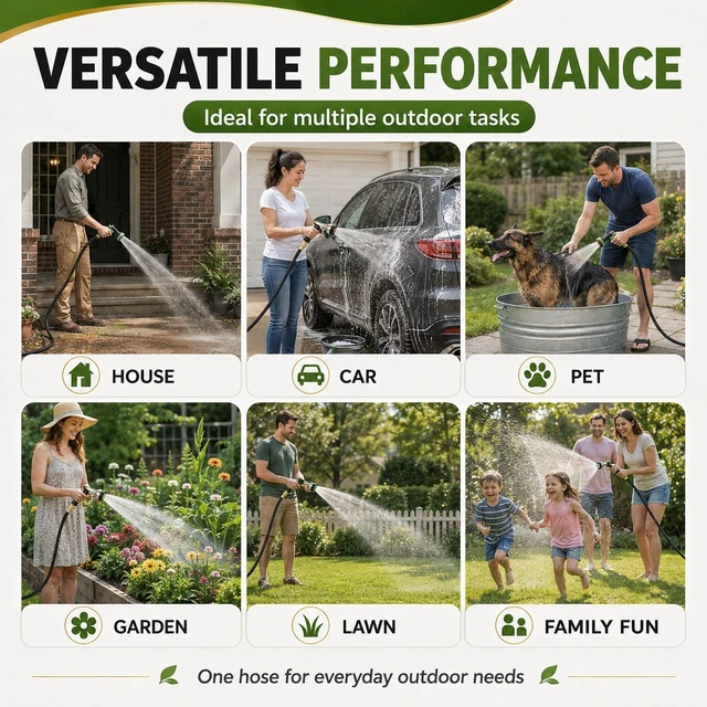 Alt view image 7 of 7 - 50ft Flexible Garden Hose, Ultra Lightweight & Leak-Proof, Sturdy