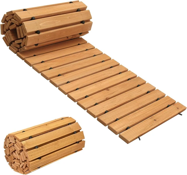 Main image of 8FT Roll-Out Wooden Garden Pathway, Outdoor Walkway Pavers