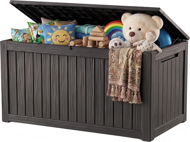 Main image of 360 Gallon Waterproof Resin Outdoor Storage Deck Box with Support Rod