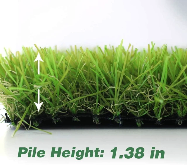 Alt view image 2 of 6 - WS 5FT x 8FT Artificial Grass Turf, 1,38 Inch 4-Tone Realistic Synthetic Faux Grass Rug with Drainage Holes for Dogs, Indoor/Outdoor Garden & Lawn