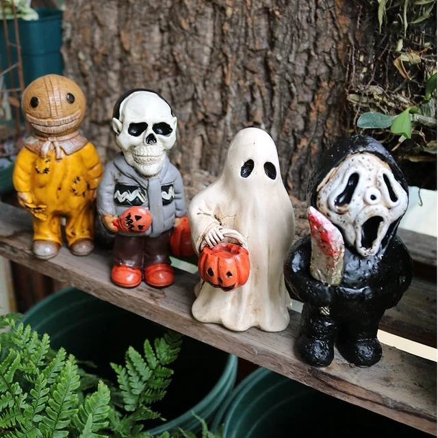 Alt view image 6 of 7 - 10pcs Horror Movie Halloween Gnome Garden Statues Set, Figurines