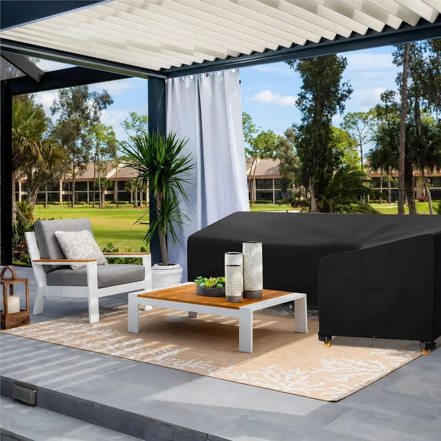 Alt view image 7 of 7 - 112 x 87 Inch Outdoor Sectional Cover for L-Shaped Couch Sofa