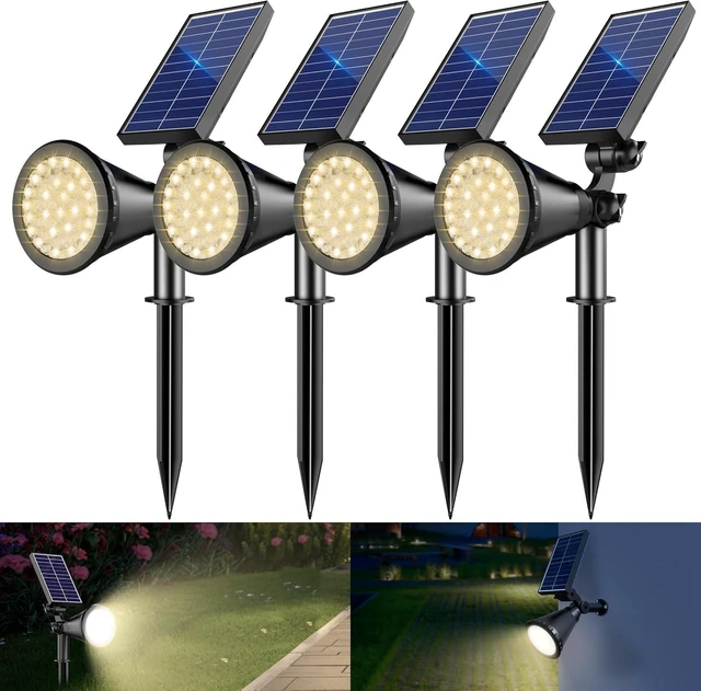 Main image of 4 Pack Warm White Waterproof Solar Spot Lights, Outdoor