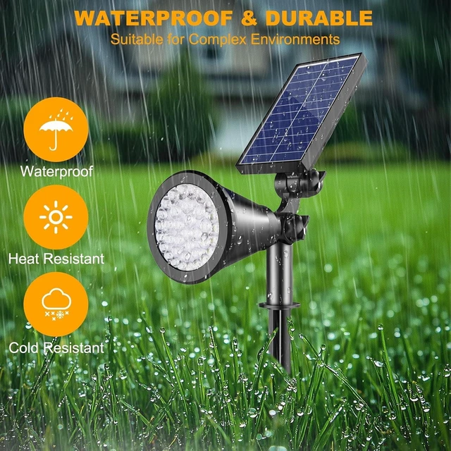 Alt view image 6 of 7 - 4 Pack Warm White Waterproof Solar Spot Lights, Outdoor