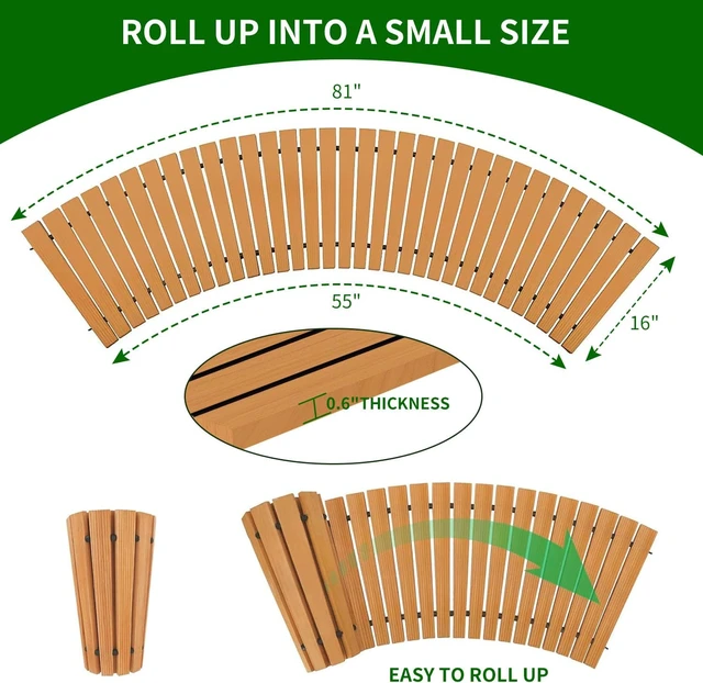 Alt view image 2 of 7 - Cedar Wood Roll-Up Outdoor Garden Pathway Walkway
