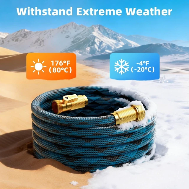 Alt view image 5 of 7 - 125 ft Non-Expandable Garden Hose with 10-Function Spray Nozzle, Lightweight Flexible Outdoor Water Hose for Yard, Lawn, Car Wash, RV & Home