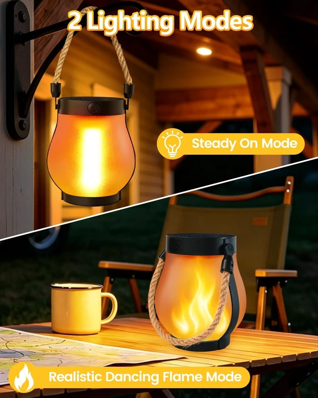 Alt view image 3 of 7 - 6 Pack Waterproof Flickering Flame Solar Lanterns, Halloween Lights