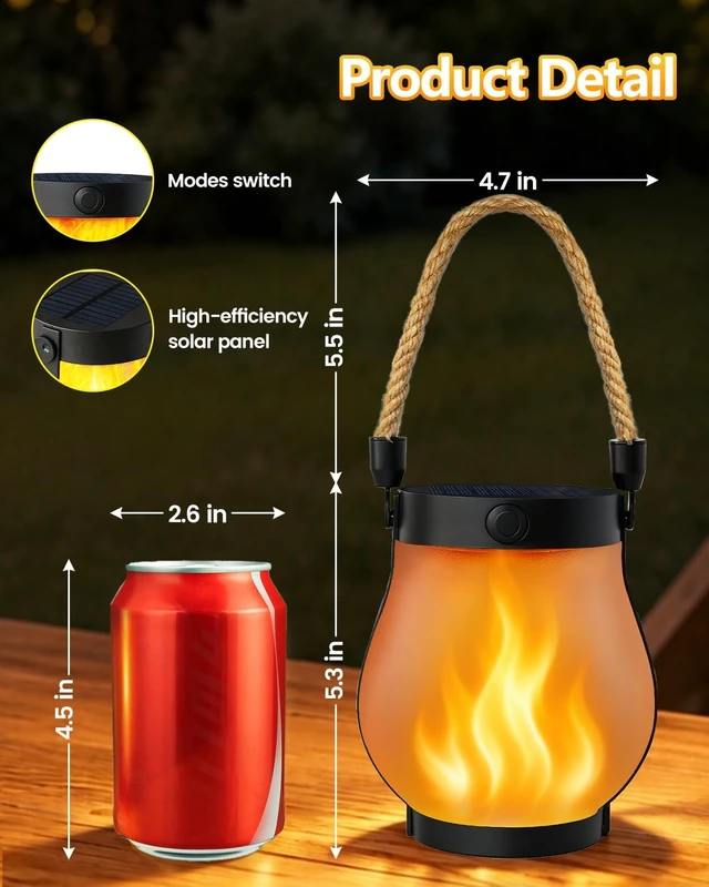 Alt view image 6 of 7 - 6 Pack Waterproof Flickering Flame Solar Lanterns, Halloween Lights