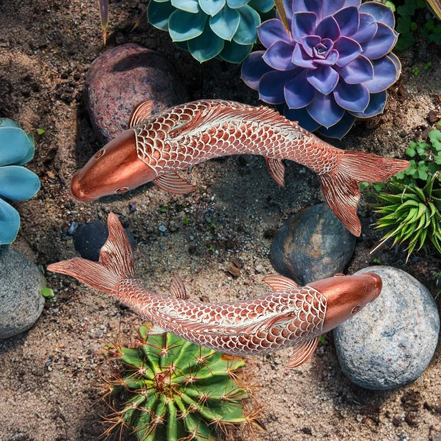 Alt view image 4 of 7 - Koi Fish Garden Statues, Outdoor Fish Decor
