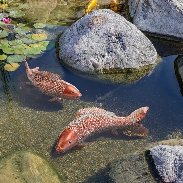 Alt view image 7 of 7 - Koi Fish Garden Statues, Outdoor Fish Decor