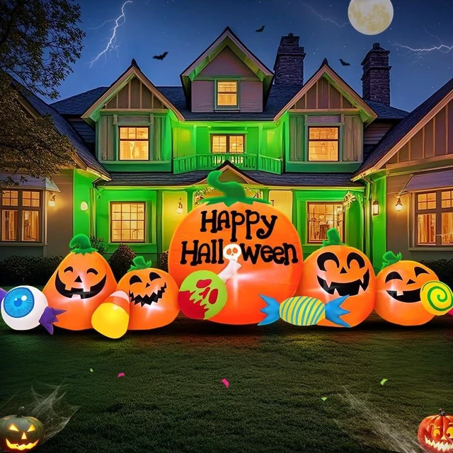 Main image of 8FT Inflatable Pumpkin Combo Halloween Decorations with LED, Outdoor Blow-Up for Holiday Garden, Yard & Lawn Décor
