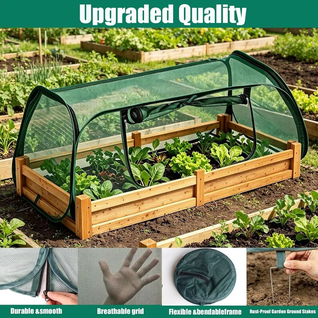 Alt view image 7 of 7 - 2PCS Pop-Up Raised Garden Bed Cover, Plant Protector Crop Cage