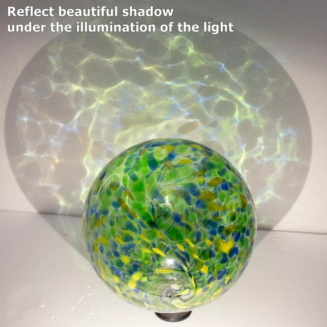 Alt view image 5 of 7 - 10 Inch Glass Gazing Ball & 9.4" H Metal Stand
