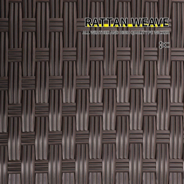 Alt view image 6 of 7 - Brown PE Rattan Wicker Outdoor Storage Side Table, Square Patio End Table for Furniture Covers, Toys & Gardening Tools