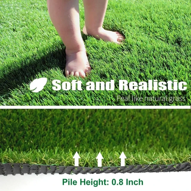 Alt view image 4 of 7 - 0.8 Inch Thick Realistic Synthetic Artificial Grass Turf