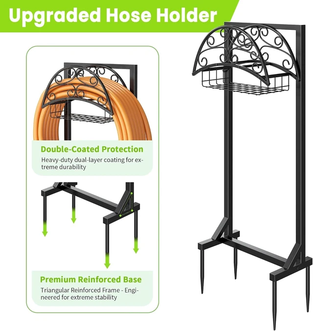 Alt view image 3 of 7 - Rustproof Garden Hose Holder Reel for Outside
