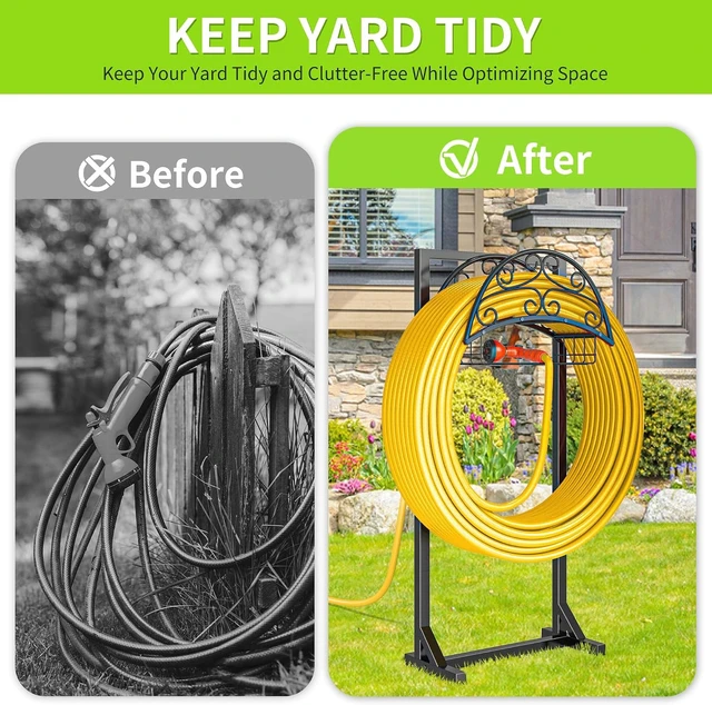 Alt view image 4 of 7 - Rustproof Garden Hose Holder Reel for Outside