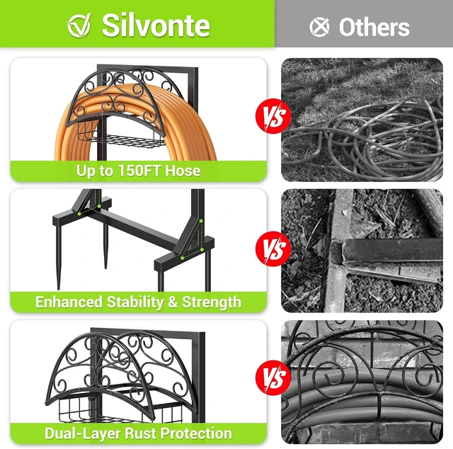 Alt view image 5 of 7 - Rustproof Garden Hose Holder Reel for Outside