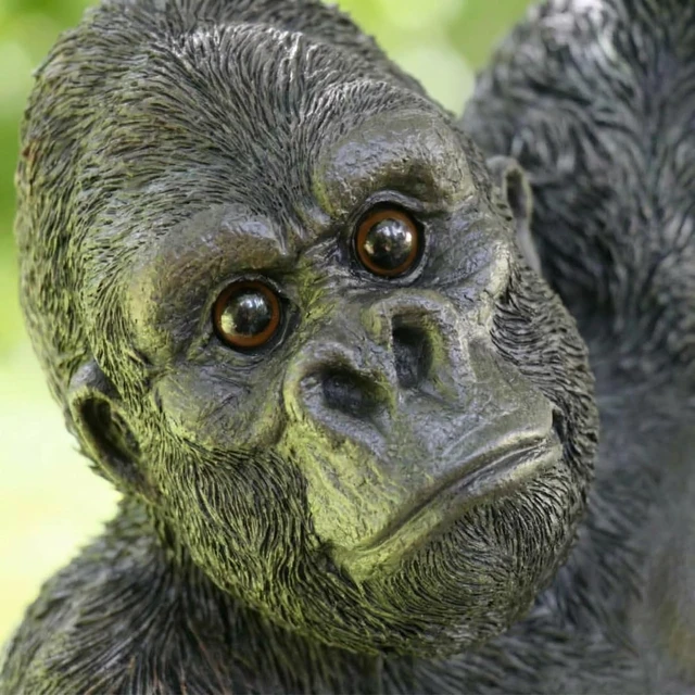 Alt view image 6 of 7 - 26 in Hanging Gorilla Outdoor Decor, Realistic Resin Monkey Statue on Rope for Front Porch, Patio, Yard, Tree & Fence