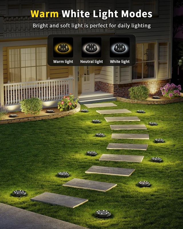 Alt view image 4 of 7 - 14 Pack Color Changing Solar Ground Lights with Remote, Pathway Lights