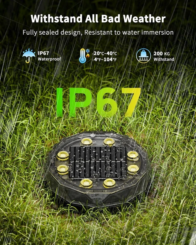 Alt view image 6 of 7 - 14 Pack Color Changing Solar Ground Lights with Remote, Pathway Lights
