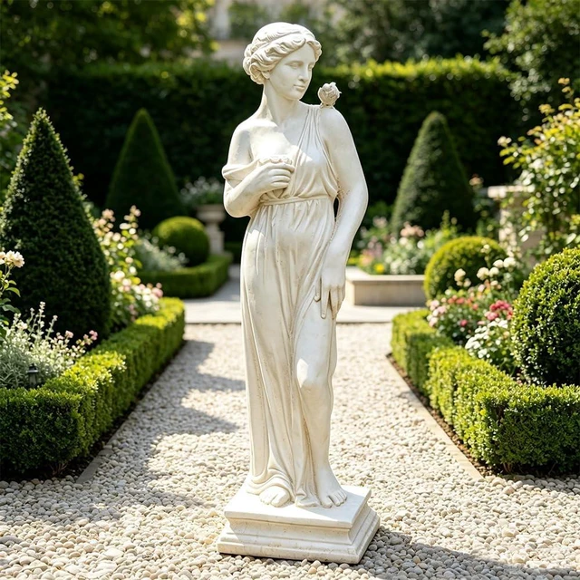 Main image of Nymph Goddess Sculpture, Greek Mythology Roman Style Outdoor Statue for Garden, Patio, Yard, Lawn & Porch, Ivory