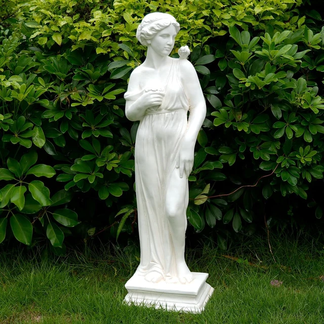 Alt view image 6 of 7 - Nymph Goddess Sculpture, Greek Mythology Roman Style Outdoor Statue for Garden, Patio, Yard, Lawn & Porch, Ivory