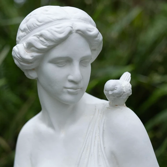 Alt view image 7 of 7 - Nymph Goddess Sculpture, Greek Mythology Roman Style Outdoor Statue for Garden, Patio, Yard, Lawn & Porch, Ivory