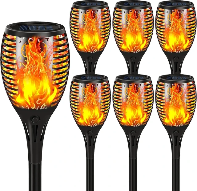 Main image of Upgraded Larger Size Solar Torch Lights with Flickering Flame