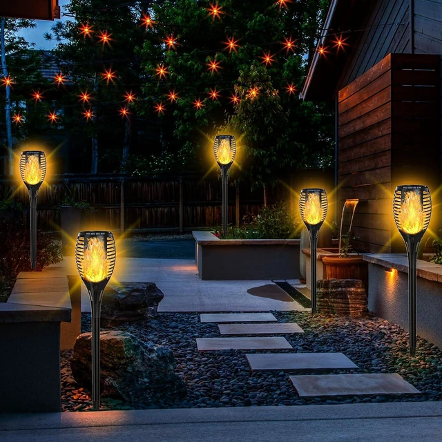 Alt view image 4 of 7 - Upgraded Larger Size Solar Torch Lights with Flickering Flame
