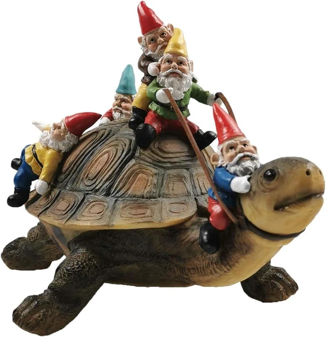 Main image of Turtle Garden Gnome Statues, Outdoor Yard Decor