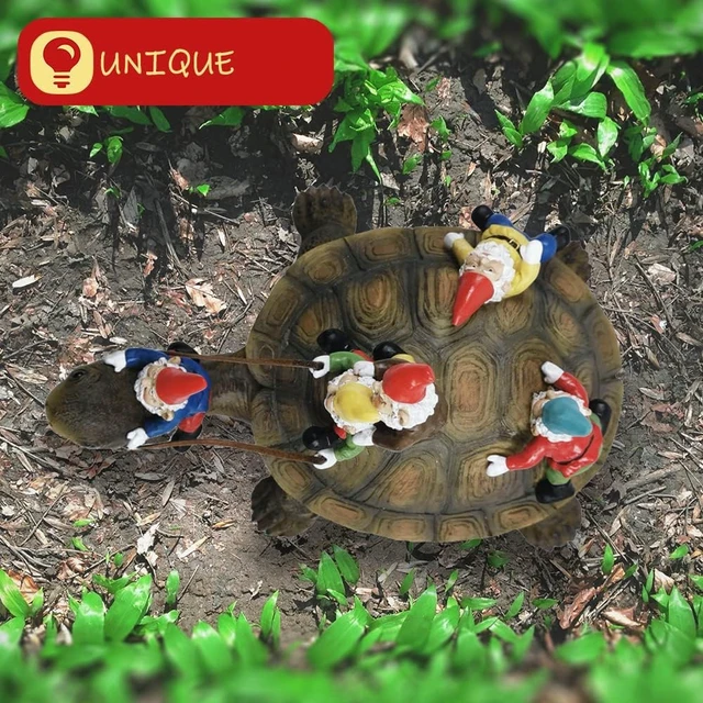 Alt view image 3 of 6 - Turtle Garden Gnome Statues, Outdoor Yard Decor