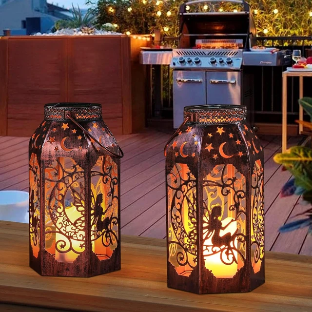 Alt view image 5 of 7 - Waterproof Fairy LED Metal Solar Lanterns, Candle Glow