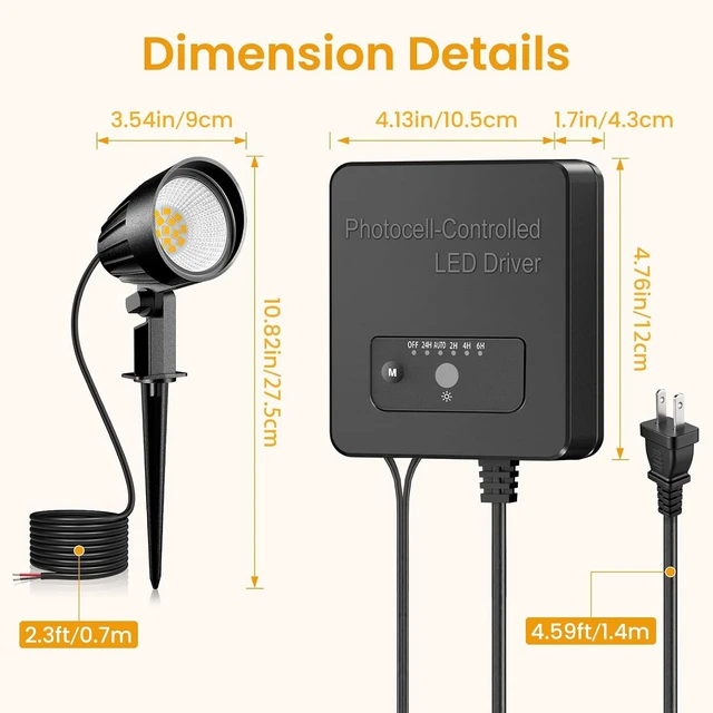 Alt view image 6 of 7 - 8 Pack 12W Low Voltage Landscape Lighting Kit, Outdoor Spotlights for Yard