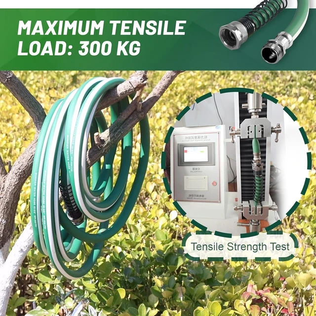 Alt view image 6 of 7 - 75 ft Heavy Duty Garden Hose with Solid Fittings, Flexible, Kinkless & Lightweight for Lawn Watering & Car Washing, Burst 500 Psi (Green, 75 FT)