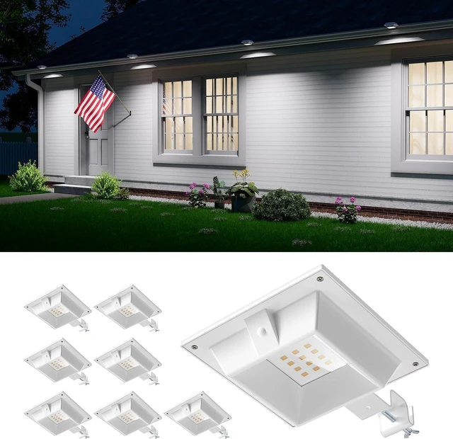 Main image of 8 Pack Waterproof Cool White Solar Gutter Mount Lights, Outdoor