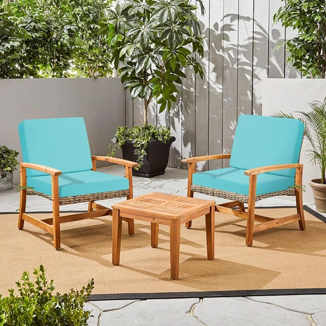 Alt view image 6 of 7 - 19x19 Inch Outdoor Deep Seat Patio Couch Cushion Set, Teal