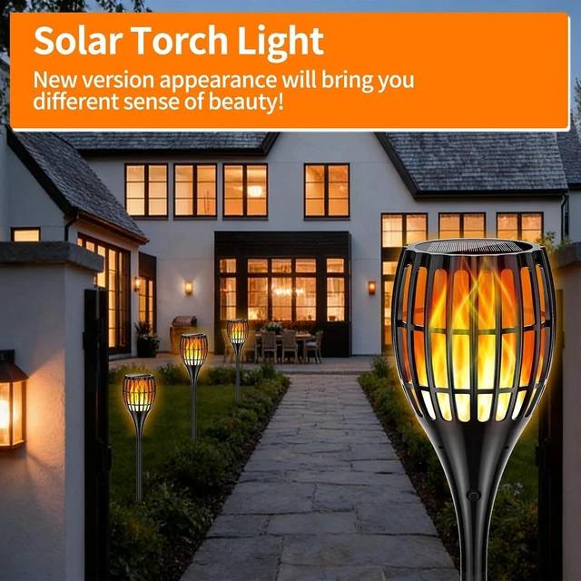 Alt view image 5 of 7 - 43" Larger Solar Torch Lights with Flickering Flame, Waterproof Outdoor for Garden, Path & Yard (4 Pack)
