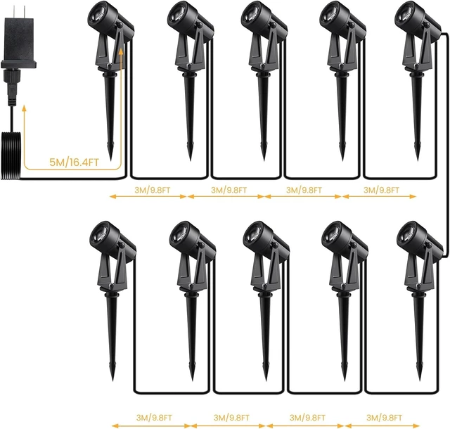 Alt view image 3 of 7 - 10 Pack Low Voltage Landscape Lighting with Transformer, Outdoor
