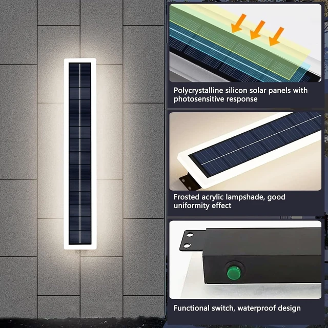 Alt view image 3 of 7 - Waterproof Dusk-to-Dawn Solar Outdoor Wall Lights for Garden Fence