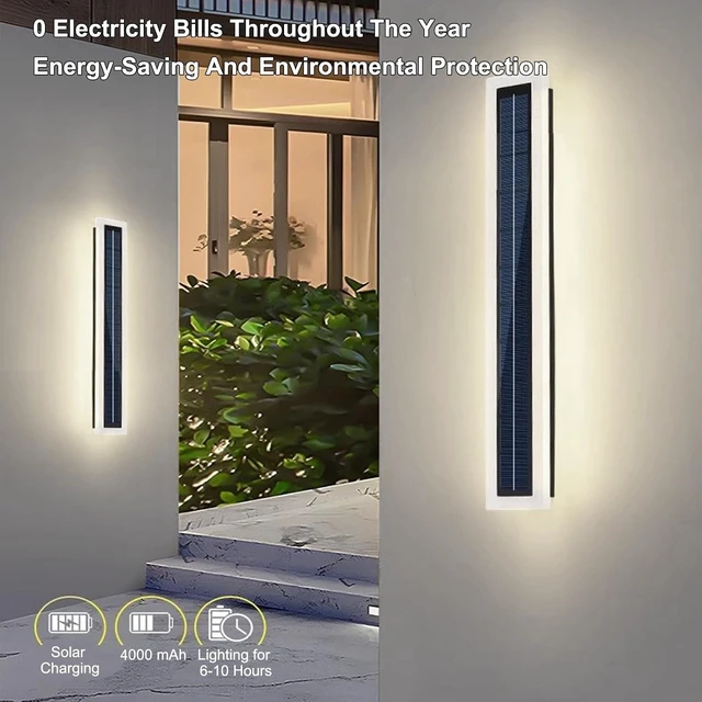 Alt view image 4 of 7 - Waterproof Dusk-to-Dawn Solar Outdoor Wall Lights for Garden Fence