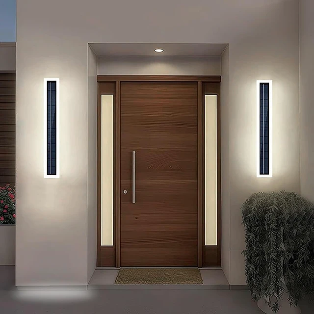 Alt view image 7 of 7 - Waterproof Dusk-to-Dawn Solar Outdoor Wall Lights for Garden Fence