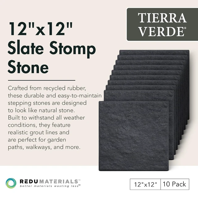Alt view image 2 of 7 - TierraVerde 12 x 12 Stomp Stones, Mixed Recycled Material, Square, 10 Pack
